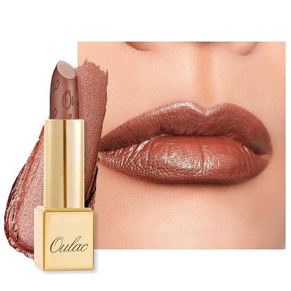 Oulac Glitter Lipstick for Women with Metallic 3D Shine Lightweight Hydrating Formula, High Impact Lip Color, Vegan Beauty, Sheer Coverage Lip Makeup, Christmas Gifts for Women, Me Time(24)