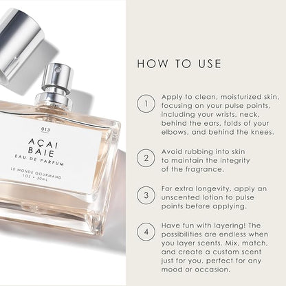 Le Monde Gourmand Açai Baie Eau de Parfum - 1 fl oz (30 ml) - Vanilla, Berry, Muguet Perfume Notes