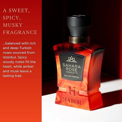 H HABIBI Sahara Rose Perfume for Men – 2.5 oz (75ML) Long Lasting Arabian Cologne, Floral Amber Woody Men Perfume, Luxury Fragrance Gift for Special Occasions
