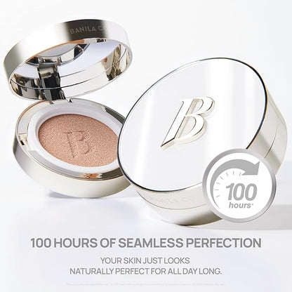 BANILA CO Covericious Ultimate Cover Cushion | Up to 100HR Long-Wear Foundation | 20 Shades for All Skin Tones | Matte & Lightweight Finish | Korean Cushion Foundation (14g / 0.49 oz), 26W CINNAMON