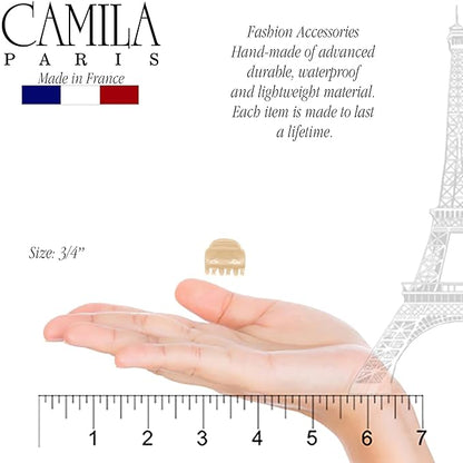 Camila Paris CP3290 French Hair Clip for Women, Set of 2 Small Nude Girls Hair Claw Clips Fashion Durable Hair Accessories for Women, Luxury Ladies Strong Hold No Slip Grip Clamp, Made in France