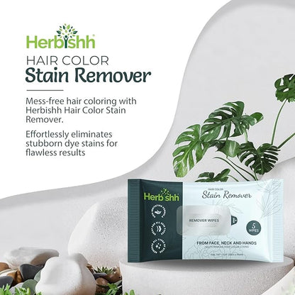 Hair Color Shampoo for Gray Hair, Dark Brown, 500ml with Color Stain Remover Wipes, Ammonia Free