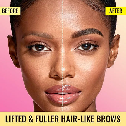 Vevivia Eyebrow Pen - Eyebrow Gel Clear, Dual-Ended Eye Brow Pencils for Women with 4-Fork-Tip and Precise Brush-Tip for Natural Hair-Like Strokes, Last All Day Eyebrow Pencil, Dark Brown