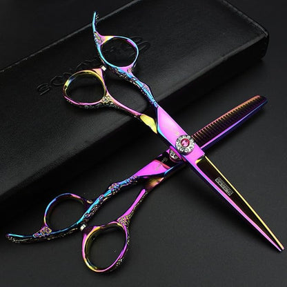 6-Inch Left Handed Hairdresser Hairdresser Scissors Set (6 inches, 2 Pieces-C)
