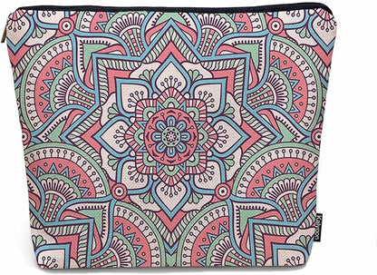 Woman Makeup Bag Mandala, Ethnic Tribal Mandala Floral Boho Makeup Bags Travel Cosmetic Bags Toiletry Makeup Organizer Pencil Pouch Make Up Cosmetic Bag For Owners Lady Birthday Gifts