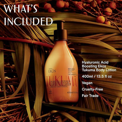 Natura – Tukumã Hydration & Renewal Body Care Bundle – Hyaluronic Acid Boosting Body Lotion + Biphase Shower Oil – Deep Moisturizing & Firming – Vegan Brazilian Skincare – 13.5 fl oz + 6.7 fl oz
