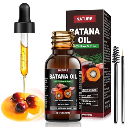 Batana Oil for Hair Growth - Organic, Unscented, Clear Oil for All Hair Types - Enhances Radiance & Nourishment
