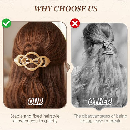 Vintage French Barrette Hair Clips, Hair Barrettes Hair Accessories for Women Girls, Elegant Retro Non Slip Clip with Classic Design Thick to Thin, Stylish Accessories Hair (Gradient Color, 4PCS)