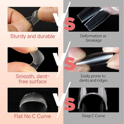 UNA GELLA Short Square Gel Nail Tips: 312pcs Square Fake Nails Pre-File Soft Gel Nails Tips for Full Cover Acrylic Nails False Nails12 Sizes Press on Nails for Nail Extensions Home DIY Salon