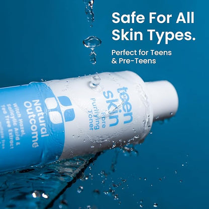 Acne Clarifying Face Toner for Teens by Natural Outcome Skin Care - Salicylic Acid Facial Astringent to Clear Acne & Purify Pores - Fragrance Free, Alcohol Free 6.7 oz