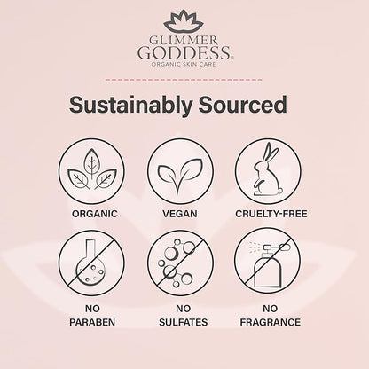 Glimmer Goddess Organic Whipped Body Butter for Women - Moisturizer Cream with Shea & Cocoa Butter, Almonds & Coconut Oil - Cinnamon Apple Spice, 8oz