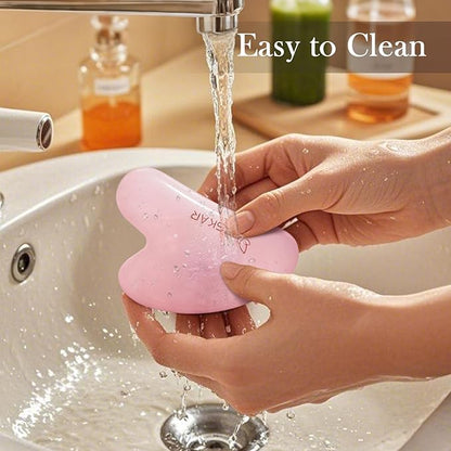 BESKAR Gua Sha Facial Tools, Natural Jade Stone Guasha Massager for Jawline Sculpting, Tighten Face Skin and Reduce Wrinkles, Face Eyes Body Neck Massage Tool, Skin Care Gift