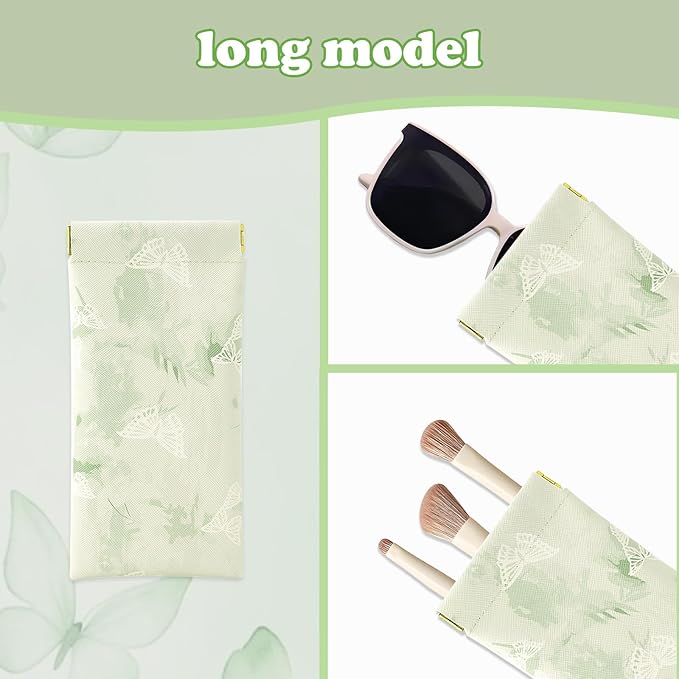 4Pcs Small Makeup Bag for Purse, Mini Portable Cosmetic Bags for Women, Coin Purse Lipstick Cosmetic Accessories Leather Organizer, Small Travel Kit Storage Pouch Squeeze Closure(Butterfly)