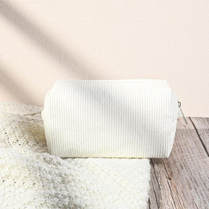 SOIDRAM 6PCS Bridesmaid Proposal Gifts Corduroy Beige makeup bag bulk for Wedding Party Favors Bachelorette party decorations Toiletry Organizer Bag Cosmetic Case Gift