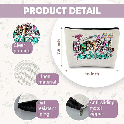 Medical Assistant Makeup Bag - Trendy Western Nurse Gifts, RN Cosmetic Bags Toiletry Bag for Women
