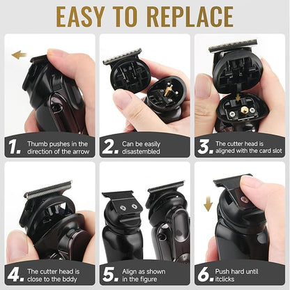 Professional Beard Trimmer for Men - Hair Clippers Men's Grooming Kit,Waterproof Cordless Rechargeable Electric Shaver Zero Gapped Trimmer Fading & Nose Hair Trimmer, Grooming at Home