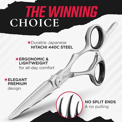 Fagaci Professional Hair Cutting Scissors 6” Japanese Steel for Ultra-Precise Cuts, Thinning Scissors for Texturizing, Extreme Durability Hair Shears, Hair Cutting Barber Scissors