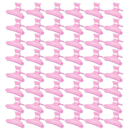Ondder 48 Pcs Pink Butterfly Hair Clips for Styling and Sectioning - Pro Claws Clamps for Cutting, Coloring - Hair Accessories for Women Girls