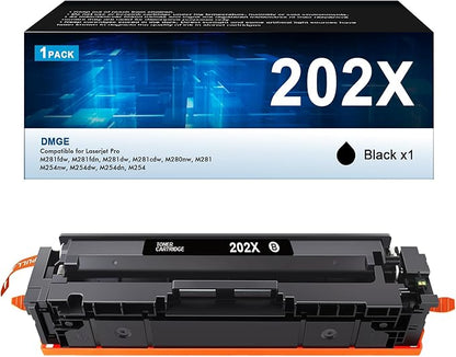202X Toner Cartridges Black - High Yield 1 Pack Compatible Replacement for HP 202X 202A Work with Color Laserjet Pro MFP M281fdw Toner, M281cdw Toner Cartridges, Color Laserje Pro M254 | CF500X