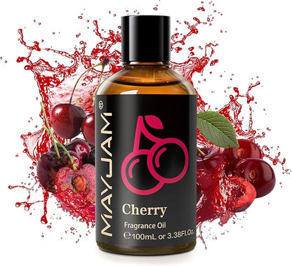MAYJAM 100ML/3.38FL.OZ Cherry Fragrance Oils with Glass Dropper, Essential Oils for Diffusers for Home, Long Lasting Scented Oils for Diffusers Soap Candle Making