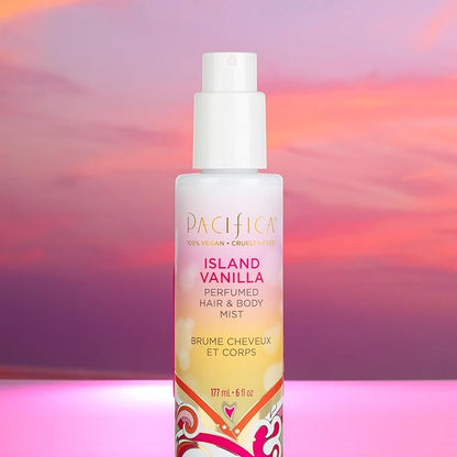 Pacifica Island Vanilla Hair Mist Perfume and Full Body Spray for Women - Fragrance Spray for A Mood-Lifting Experience, Paraben-Free, Clean Beauty No Alcohol, Vegan & Cruelty-Free, 6 oz oz