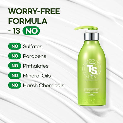 TS Premium TS Treatment | Korean Hair Care with Argan Oil & Shea Butter | Repairs Damaged, Weak Hair | Soothes Scalp Discomfort with Natural Plant Extracts (16.9 Fl Oz)