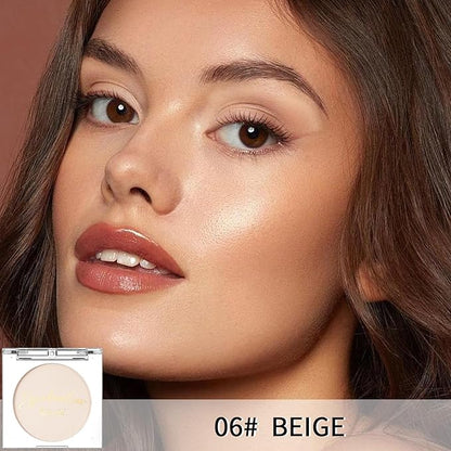 Erinde Single Beige Matte Eyeshadow Palette, Velvet Eye Shadow Compact Powder Primer Base Makeup, Neutral Nudes Matte Pressed Powder Eye Shadow Palette, 06# Beige