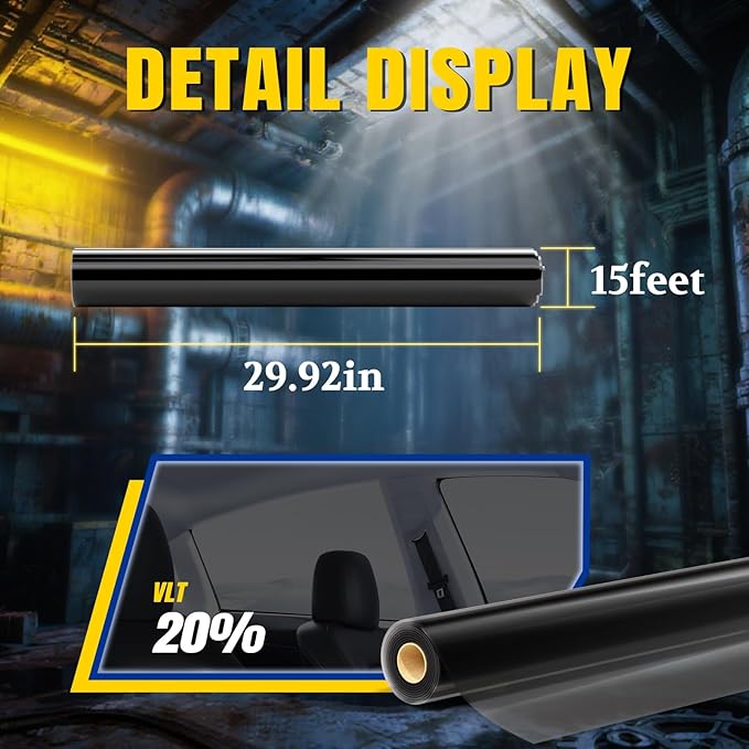 ARANA Auto Ceramic Window Tint Car 20% Percent, Automotive 20% Window Tints Professional Privacy Film for Car Trucks, Heat Control 99% UV Block Anti Glare & Scratch 30" in x 15'Ft