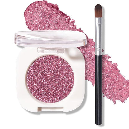 Glitter Eyeshadow Bright Purple Single Eyeshadow,Ultra Fine Shimmer Eyeshadow Lightweight Sparkling Blendable Formula,Daily Multiuse Glossy Eyes Makeup (08 Glam Rock