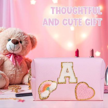 Birthday Gifts for Kids 4 5 6 7 8 9 10 11 12 year Old, Girl gifts Skin Care, Letter Pouch Cosmetic Toiletry Bag, Personalized Gift for Girl, Gift Bags