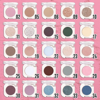 Pink Shimmer Single Eyeshadow, Lightweight Blendable Mini Eye Shadow for Older Women, Monochrome Eyeshadow Palette Makeup Pigmented Waterproof, Vegan & Cruelty-Free, 29