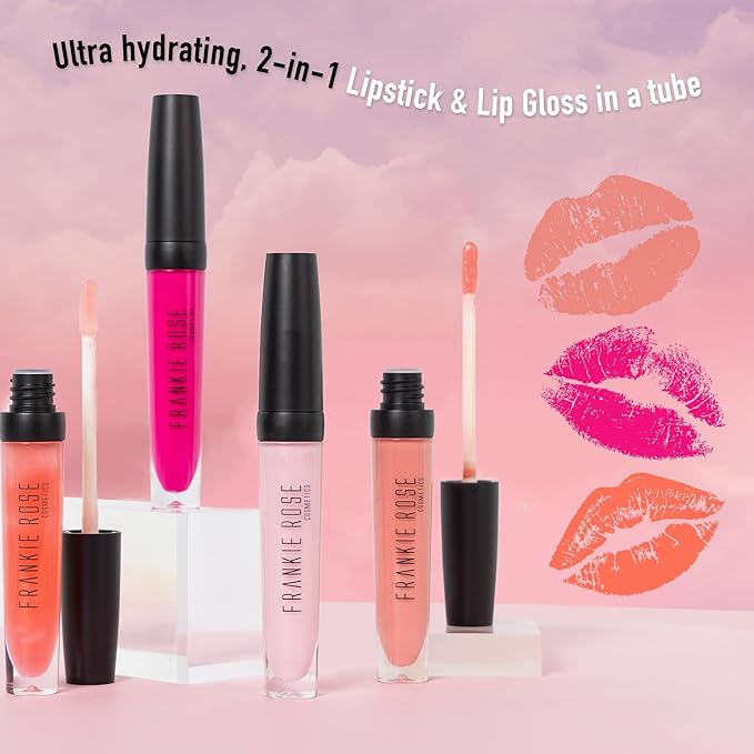 Frankie Rose Cosmetics Lip Gloss | Non-Sticky Formula, Long Lasting Gloss Shimmer, Bold Pigment & Hydrating Gloss of Lips, Girl Boss Shimmer Lip Gloss, 20g