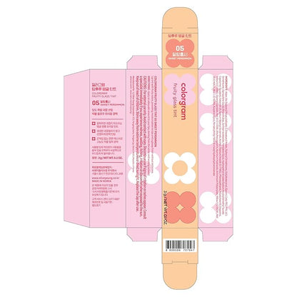 COLORGRAM Fruity Glass Tint 05 Soft Persimmon | Korean Long Lasting & Waterproof Lip Stain | Glossy Dewy Lip Gloss, Highly Pigmented Subtle Coral Beige Shade with Glowing effect 0.11 Oz.