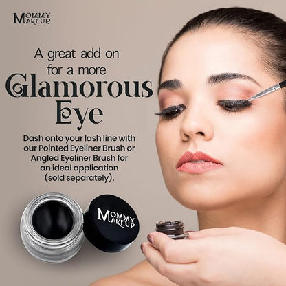 Mommy Makeup Waterproof Stay Put Gel Eyeliner Pot with Micropigments - Smudge-Proof, Long Lasting, Highly Pigmented Cream Eye Liner, 0.14 oz (Black Beauty)