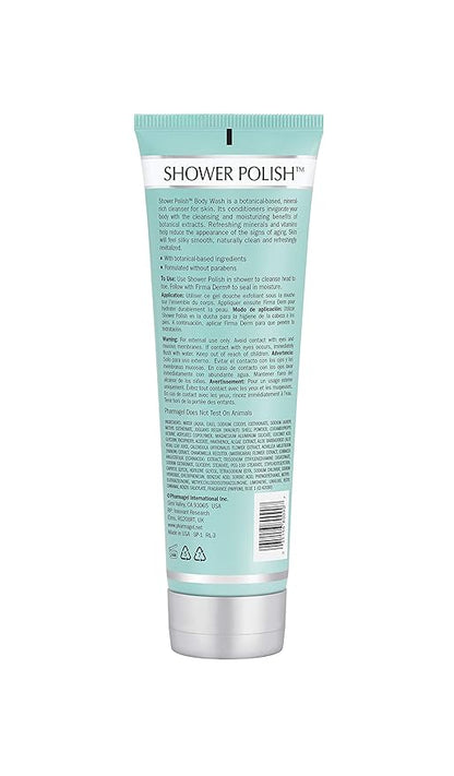 Pharmagel Shower Polish Cleanser | Natural Moisturizing and Exfoliating Body Wash | Suitable for all Skin Types - 8.5 fl oz