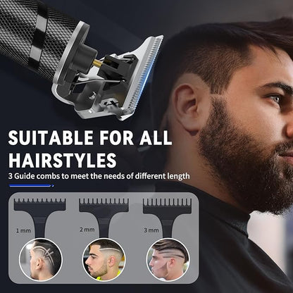 Ufree Mens Beard Trimmer, Zero Gapped T Blade Liners, Cordless Hair Clippers, Electric Razor Shavers for Men, Grooming Kit for Hair Cutting, Gifts for Men(Black)