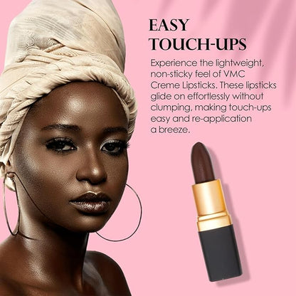 Vera Moore Cosmetics Soft Creme Lipstick - with Maximum Hydration & Moisture, Long Lasting Light Weight Opaque Color & Staying Power - Won't Feather or Fade - Fragrance & Paraben Free (Chocolate)