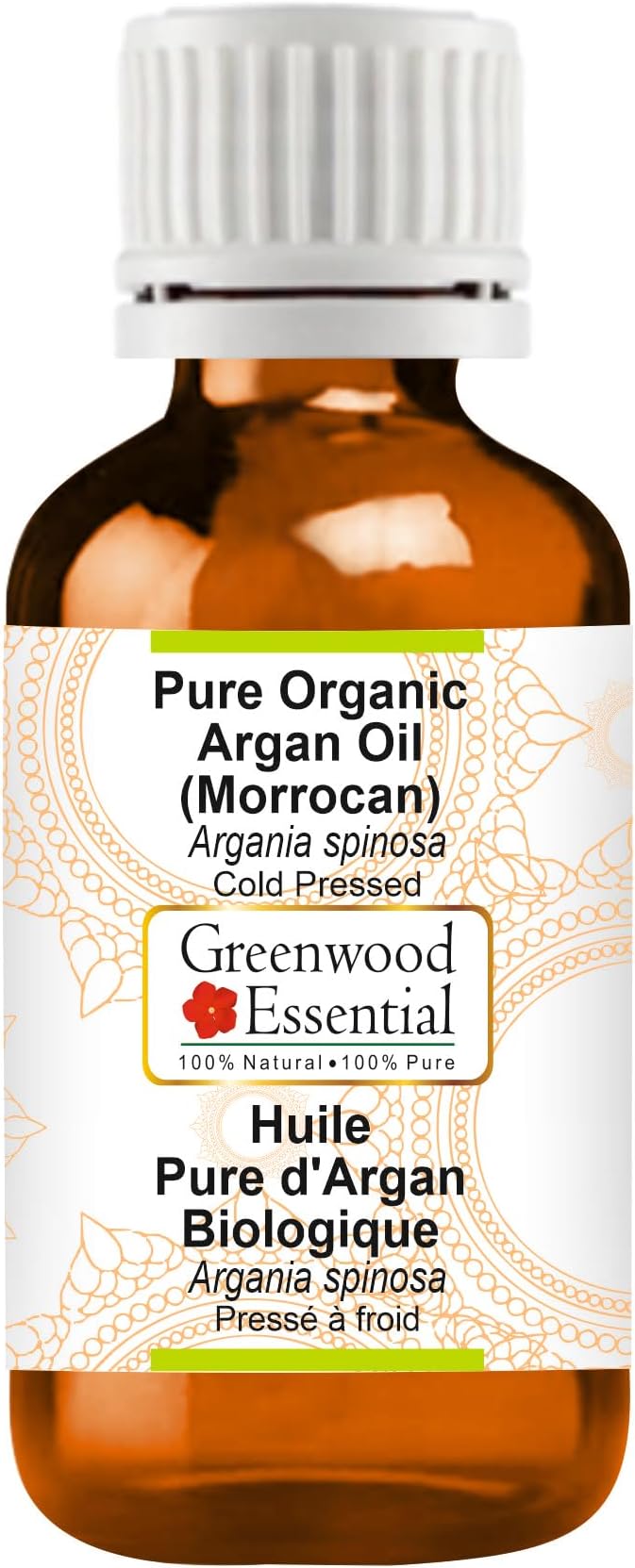 Greenwood Essential Pure Organic Argan (Moroccan) Oil (Argania spinosa) Cold Pressed 5ml (0.16 oz)