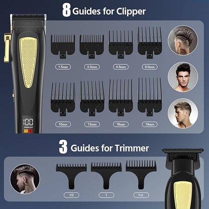 Professional Hair Clippers for Man,Hair Clippers Electric Shavers Razor T-Blade Hair Trimmer, 3 in 1 Cordless Barber Trimmer Bald Shavers LED Display Gifts