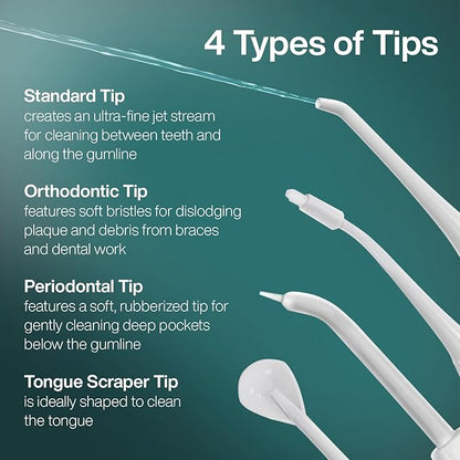 AquaSonic Water Flosser - Cordless Rechargeable Water Flossers for Teeth Cleaning - Waterproof Aqua Flosser, Portable Oral Irrigator for Dental Cleaning with 5 Jet Tips – Braces Home Travel