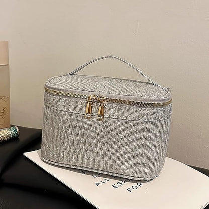 EURYNOME Makeup Bag with Custom Letter H, Water-Resistant Travel Organizer Pouch, (8.3x5.1x5.1 Inch) Cosmetic Case for Women