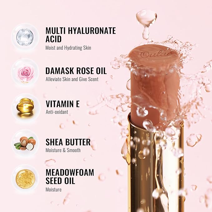 Oulac Plum Lipsticks for Women, Burgundy Matte Lipstick, Full Coverage Lip Color, Satin Matte Finish, Cream Texture, Hydrating, Infused with Hyaluronic Acid, Vegan & Clean Beauty 4g SG08 Bianca