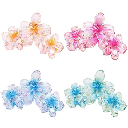 Hawaiian Flower Hair Clips Large Matte Hair Claw for Women Non-Slip Strong Hold Clips for Thick Hair, Hair Accessories for Women and Girls