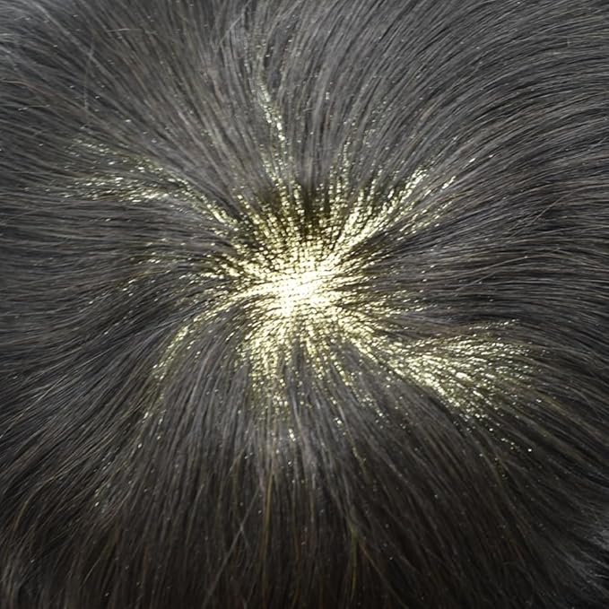 FACE MIRACLE Mens Toupee Lace Front Hairpieces Soft Human Hair Replacement System Toupee for Men French Lace Poly V-Looped Mens hair Units 6"X8" #1B10 1B# OFF BLACK WITH 10% SYNTHETIC GREY