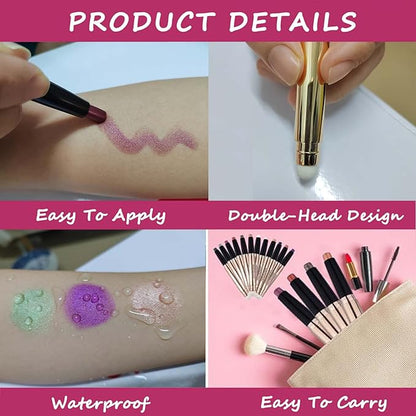Nude Rose Gold Eyeshadow Stick Cream Smooth Single Eyeshadow Pencil Shimmer Crayon Palette Hypoallergenic Waterproof Eye Shadow Highlighter Stick Makeup Eye Liner Pen Dimensional Eyes Look