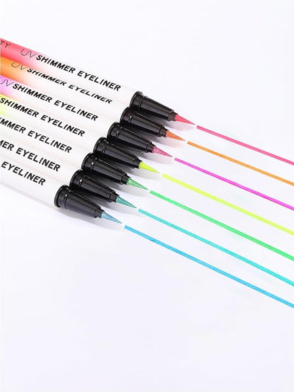 Metallic Neon Liquid Eyeliner, Glitter Neon Colored Eyeliners Pen, High Pigmented, Waterproof Smudge-Proof and Long-Lasting Metallic Eye Makeup for Halloween Christmas,Shimmer Yellow