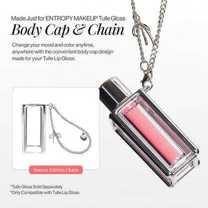 ENTROPY MAKEUP Tulle Lip Gloss, Lightweight 3D Pearl Shimmer, Ultra-Gloss High Shine, Non-Sticky Moisturizing Lip Gloss with Peptide Complex, Frill