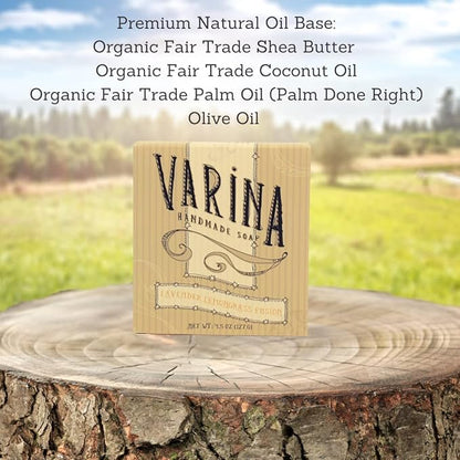 Natural Lavender Fusion Bar Soap - Gentle Cleansing for Sensitive Skin, Herbal and Mint - 3 Pack