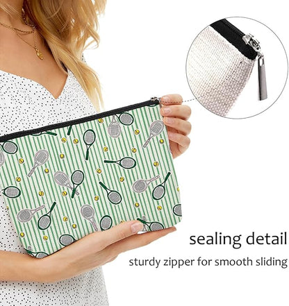 Tennis Gifts, Inspirational Tennis Makeup Bag, Tennis Accessories Tennis Gift Cosmetic Bag Toiletry Bag, Tennis Player Graduation Birthday Gifts for Women Girls Tennis Lovers Sister Best Friend