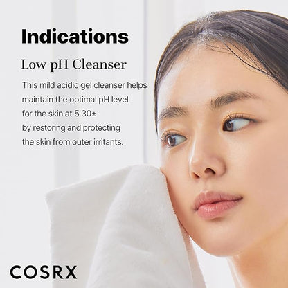 COSRX Low pH Good Morning Gel Face Cleanser, 5.07 fl oz, BHA Face Wash, Daily Mild Face Cleanser for Sensitive Skin, PH Balancing, Korean Skin Care, Korean Face Wash